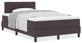 vidaXL Κρεβάτι box spring με στρώμα Σκούρο Καφέ 120 x 200 cm ύφασμα
