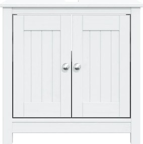 vidaXL Ντουλάπι Νιπτήρα BERG Λευκό 60 x 34 x 59 εκ. Μασίφ Ξύλο Πεύκου