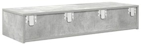 Ράφι τοίχου με συρτάρια Γκρι μπετόν 100x36x19 cm Ξύλο μηχανής 859989