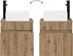 vidaXL Επιτοίχιος νιπτήρας βανίλιας Artisan Δρυς 49 x 41 x 63 εκ.