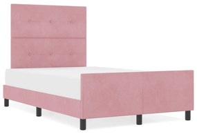 vidaXL Κρεβάτι Ροζ 120x190 cm Βελούδο