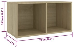 Έπιπλα Τηλεόρασης 2 τεμ Sonoma Δρυς 72x35x36,5εκ Επεξ. Ξύλο 3079901