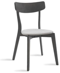 Καρέκλα Toto pakoworld ξύλο rubber wood rustic grey-ύφασμα γκρι