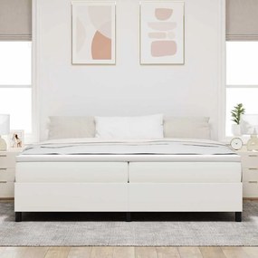 vidaXL Κρεβάτι με ελατήρια Κρέμα και Λευκό 200 x 200 cm