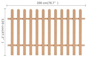 Φράχτης Κήπου 200 x 120 εκ. από WPC - Καφέ