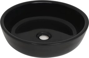 vidaXL Νιπτήρας Στρογγυλός Μαύρος 42x12 εκ. Κεραμικός
