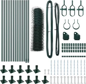 vidaXL Στύλος Περιφράξεων Πράσινο 25 x 0,5 μ (50 mm πλέγμα) Ατσάλι