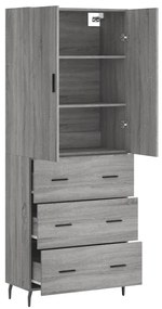 vidaXL Ντουλάπι Γκρι Sonoma 69,5 x 34 x 180 εκ. Επεξεργασμένο Ξύλο