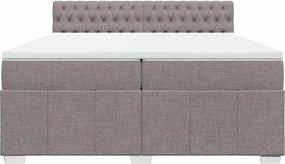 vidaXL Κρεβάτι Boxspring με Στρώμα Taupe 200x200 εκ. Υφασμάτινο