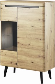 Lh-homefurniture Βιτρίνα Nordi Artisan+μαύρο 90x134x40cm 17104-NR-ART
