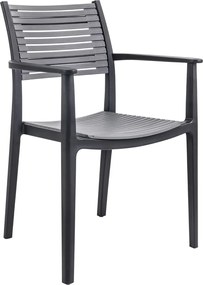 AKRON Πολυθρόνα PP-UV Μαύρο - Γκρι   1τμχ