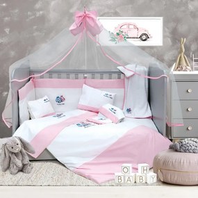 Σετ Κούνιας 6τμχ Βαμβακερά My Baby Car Pink SB HOME