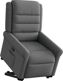 vidaXL Πολυθρόνα Ανακλινόμενη με Ανύψωση Σκούρο Γκρι Υφασμάτινη