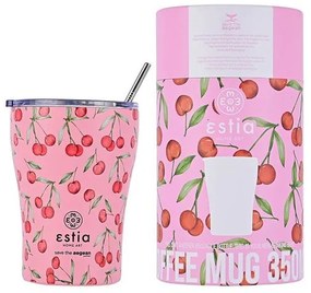 Estia Θερμός Coffee Mug Save The Aegean 350ml Cherry Rose 01-16876