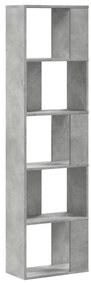 Βιβλιοθήκη 5 Επιπέδων Γκρι Σκυροδέματος 45 x 23,5 x 162,5 εκ. - Γκρι