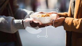 Σετ των 2 Intra Συλλεκτικό Ξύλινο Παζλ Plywood  4mm - Δύο άτομα που μοιράζονται ένα γεύμα σε ένα μπολ Σε Ξύλινο Κουτί - Διαστάσεις: 10x10 cm – 25 κομμάτια