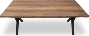 Τραπέζι Walter Megapap Mdf - μεταλλικό χρώμα καρυδί 200x100x75εκ.