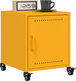 vidaXL Κομοδίνα 2 τεμ. Μουσταρδί 36x39x43,5 εκ. από Χάλυβα