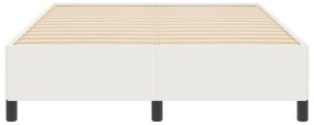 vidaXL Κρεβάτι Κρεμ 140x200 εκ από Καπιτονέ Ύφασμα