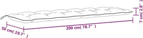 vidaXL Μαξιλάρι Πάγκου Κήπου Λευκό 200x50x7 εκ. Ύφασμα Oxford