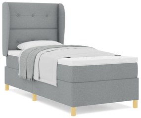 vidaXL Κρεβάτι με Στρώμα Φωτεινό Γκρι 100x200 εκ. Ύφασμα