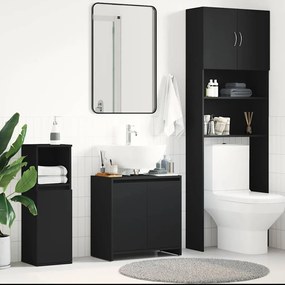 vidaXL Ντουλάπι Νιπτήρα Μαύρο 60 x 33 x 61 εκ. από Επεξ. Ξύλο