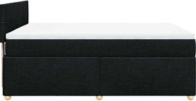 vidaXL Κρεβάτι Boxspring με Στρώμα Μαύρο 140x190 εκ. Υφασμάτινο