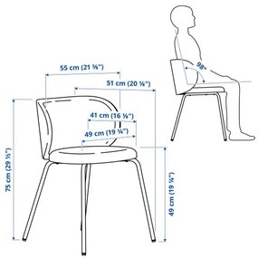 LISABO/KRYLBO τραπέζι και 4 καρέκλες, 140 cm 095.355.40