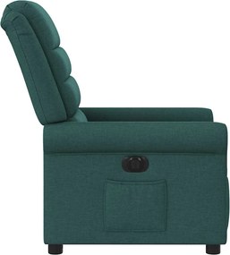 vidaXL Πολυθρόνα Ανακλινόμενη Ηλεκτρική Πράσινο Υφασμάτινη