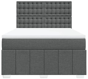 ΚΡΕΒΑΤΙ BOXSPRING ΜΕ ΣΤΡΩΜΑ ΣΚΟΥΡΟ ΓΚΡΙ 140X190 ΕΚ. ΥΦΑΣΜΑΤΙΝΟ 3293978