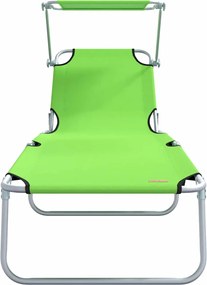 vidaXL Ξαπλώστρα 2 pcs Πράσινο 58 x 188 x 77 εκ. Πολυεστέρας