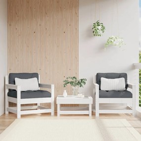 Καρέκλες Κήπου 2 τεμ. Λευκές από Μασίφ Ξύλο Πεύκου