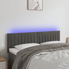 Κεφαλάρι Κρεβατιού LED Σκούρο Γκρι 144x5x78/88 εκ. Βελούδινο 3121899