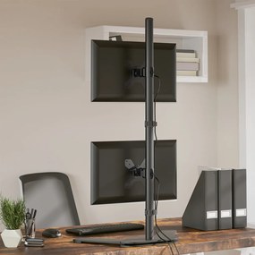 vidaXL Βάση Οθόνης Διπλή VESA Μαύρη 75/100 χιλ. από Ατσάλι