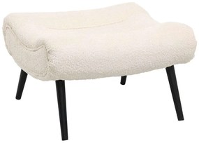 Σκαμπό - Υποπόδιο Kemba HM9606.06 68x58x40cm Με Πόδια Και Μπουκλέ Ύφασμα Ecru Wood, Fabric