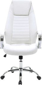 Καρέκλα γραφείου διευθυντή Sonar pakoworld pu σε λευκή απόχρωση