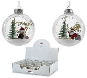 Μπάλα Με Σκηνικό Στο Εσωτερικό Διάφανο Γυαλί Φ8cm Σε 2 Σχέδια