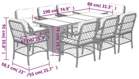 ΣΕΤ ΤΡΑΠΕΖΑΡΙΑΣ ΚΗΠΟΥ 9 ΤΕΜ ΜΑΥΡΟ ΑΠΟ ΣΥΝΘ. ΡΑΤΑΝ ΜΕ ΜΑΞΙΛΑΡΙΑ 3212057