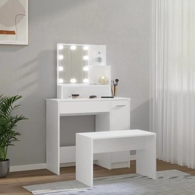 vidaXL Μπουντουάρ Σετ με LED Λευκό από Επεξεργασμένο Ξύλο