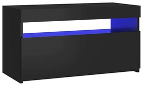 vidaXL Έπιπλο Τηλεόρασης με LED Μαύρο 75 x 35 x 40 εκ.