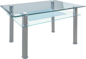 ΤΡΑΠΕΖΙ INOX/ΓΥΑΛΙ Veron EM701 90x60x75cm