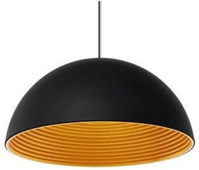 Κρεμαστό Φωτιστικό Οροφής Μαύρο Χρυσό Φ60 GloboStar MEDEA 01344-1344-Μαύρο-Χρυσό 1344