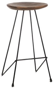 Artekko Gluah Σκαμπώ Μπαρ Ξύλινο με Σιδερένια Βάση (43x40x76)cm Artekko 201-0379