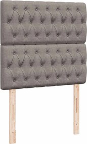 vidaXL Κρεβάτι Boxspring με Στρώμα Taupe 90x200 εκ. Υφασμάτινο