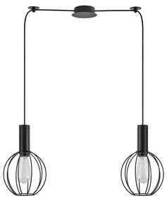 SE21-BL-4-BL2-GR2 ADEPT TUBE Black Pendant Black Metal Grid+