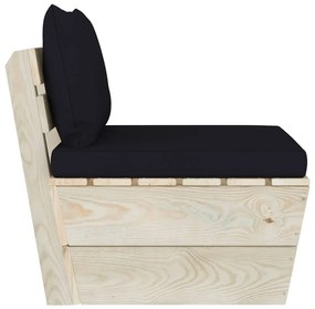 vidaXL Καναπές Κήπου Μεσαίος από Παλέτες Εμποτισμένο Ξύλο Ερυθρελάτης