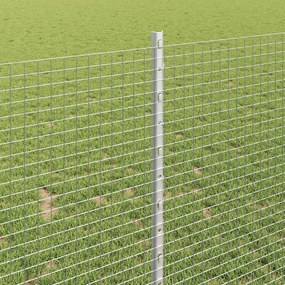 vidaXL Συρματόπλεγμα με Στυλίς 25 x 1 m Γαλβανισμένος Χάλυβας Ασημί