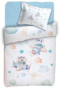 Σεντόνια Βρεφικά Tomas (Σετ 3τμχ) White-Blue Anna Riska Cradle 120x160cm 100% Βαμβάκι