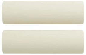 vidaXL Μαξιλάρια Διακοσμητικά 2 τεμ. Κρεμ Ø15x50 εκ. Βελούδινα