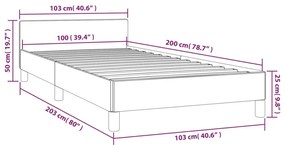 ΠΛΑΙΣΙΟ ΚΡΕΒΑΤΙΟΥ ΜΕ ΚΕΦΑΛΑΡΙ ΚΡΕΜ 100X200 ΕΚ. ΣΥΝΘΕΤΙΚΟ ΔΕΡΜΑ 347485